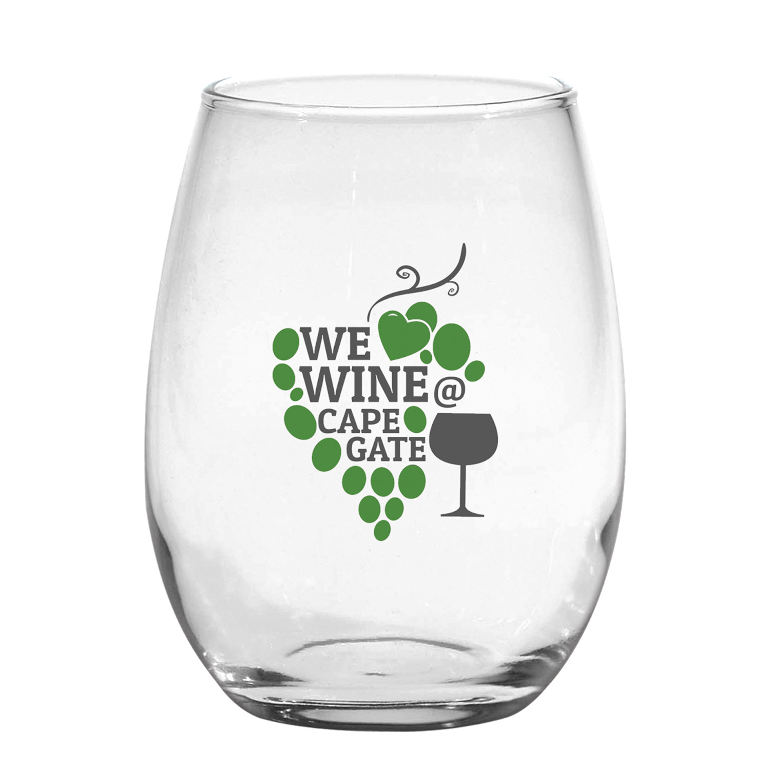 Stemless Wine Glass Usa Made 15 Oz Eco Promotional Products 6598